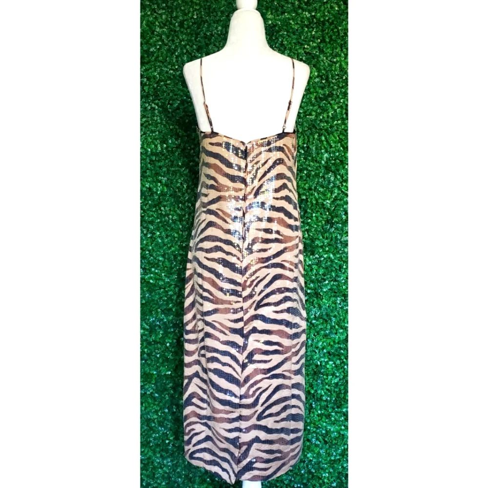 42. J.Crew Gwyneth sequin slip dress in zebra stripe - Picture 6 of 9